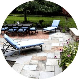Stone Patio With Furniture