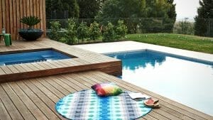 Above Ground Pool with Wood Deck